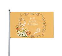 Bandiera di Pasqua "È risorto", bandiera cristiana di Gesù, 3x5 piedi, cartello da giardino, striscione per decorazioni per interni ed esterni.