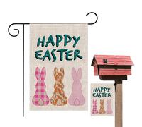 Bandiera di Pasqua felice, 30,5 x 45,7 cm, bandiera da giardino con coniglietto pasquale, decorazione verticale per cortile, decorazione verticale per la primavera, ornamento festivo esterno