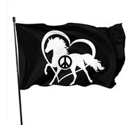 Bandiera di pattuglia deterrente per la pace, l'amore e i cavalli Banner 3X 5Ft con occhielli Decorazione per interni all'aperto