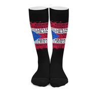 Bandiera di Porto Rico con città e paesi (2) Calze a compressione per donna e uomo Calze alte per la corsa e il viaggio Calze a compressione per uomo e donna, modello a gambaletto alto, ideali per la