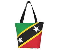 Bandiera di Saint Kitts e Nevis Borsa della spesa riutilizzabile Borsa della spesa Borsa a tracolla casual Borsa a mano per uomo Donna Borsa da mercato ecologica Borsa da spiaggia Borsa da viaggio