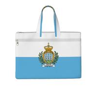 Bandiera di San Marino 26,9 x 38,1 cm Borsa Palmare 2 Tasche con Cerniera Grande Capacità per File - Ideale per dy e TravelWork,Stu
