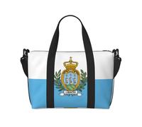 Bandiera di San Marino Versatile Personal Item Travel Bags for Women - Spaziosi borsone da viaggio, borse da palestra per uomo, nero, Taglia unica