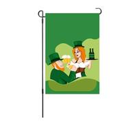 Bandiera di San Patricks Day a doppio lato meteorologico con lavabile in lavatrice irlandese bandiera decorativa per esterni per il giardino da giardino in poliestere tessuto 45 x (S21)