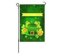 Bandiera di San Patricks Day Bandiera a doppia squadra di giardino irlandese bandiera decorativa in poliestere a prova di tempo per la festa del cortile da giardino 45 x 30 cm (S23)