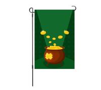 Bandiera di San Patricks Day Bandiera a doppia squadra di giardino irlandese bandiera decorativa in poliestere a prova di tempo per la festa del cortile da giardino 45 x 30 cm (S24)