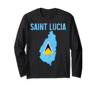 Bandiera di Santa Lucia Indie Occidentali Lucian Map Pride Souvenir Vintage Maglia a Manica