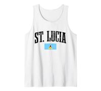 Bandiera di Santa Lucia Indie Occidentali Lucian Pride Souvenir Vintage Canotta