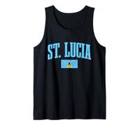 Bandiera di Santa Lucia Indie Occidentali Lucian Pride Souvenir Vintage Canotta