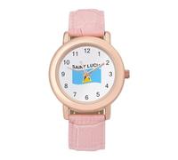 Bandiera di Santa Lucia - Orologio da polso da donna, elegante, analogico, al quarzo, cinturino in pelle, Stile:, regular, Cinturino