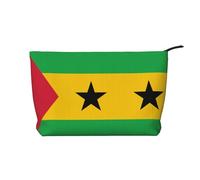 Bandiera di Sao Tome e Principe Chiusura a Cerniera Borsa Trucco Corduroy Organizer Multifunzionale 22x7x17cm per Viaggi Campeggio Vacanza Fitness, Nero , Taglia unica