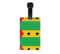 Bandiera di Sao Tomé e Principe Etichetta Privacy Borsa da Golf, Cartella Staccabile (8,4 x 5,3 cm), Borsa Scuola per Bambini, Etichetta per Borsa Sportiva, Etichetta Bagaglio Da Viaggio