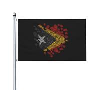 Bandiera di Timor Est a forma di cuore, 3x5 piedi, stampa fronte/retro com