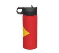 Bandiera di Timor-Est Bottiglia di paglia per il tempo libero in acciaio inossidabile, artefatto isolante da viaggio all'aperto