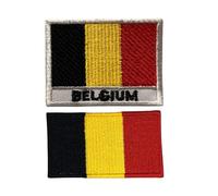 Bandiera di tutti i paesi e set con nome - Toppa ricamata termoadesiva e da cucire per giacche, cappelli, zaini, jeans, gilet e progetti fai da te (Belgio)