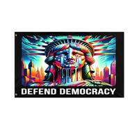 Bandiera Difendere La Democrazia Personalizzata Garden Flag Occhielli In Metallo Bandiere Pirata Per Parata Bar Marce 3X5Ft
