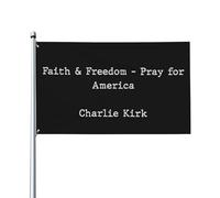 Bandiera divertente bifacciale "Fede Libertà Prega per l'America" di Charlie Kirk, striscione per esterni per feste, 3