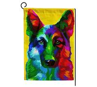 Bandiera Dog Shepherd on Yellow Background Stampa Bandiere con Occhielli Flag per All'aperto Bar 30x45cm