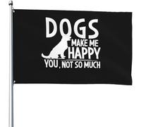 Bandiera Dogs Make Me Happy You Not So Much Resistente Alle Intemperie Bandiera Verticale Robuste Bandiere Giardino Per Esterni Camere Interni 3X5 Ft