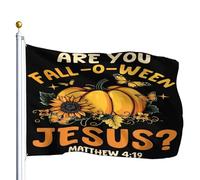 Bandiera Doppia Cucitura Bandiere Christianty Halloween Are You Fall O Ween Jesus Religious Con Occhielli Striscioni Di Bunting Per Celebrazione Interno Bar 90X150Cm