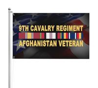 Bandiera Doppia Cucitura Bandiere Da Balcone Us Army 9Th Cavalry Regiment Afghanistan Veteran Resistente Allo Scolorimento Flag Per Interno Celebrazione Decorazione 90X150Cm