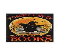 Bandiera Doppia Cucitura Bandiere Da Giardino Forget Candy Give Me A Cat Lovers Halloween Skeleton Vintage Decorative Flag Per Decorazione Interno Ristoranti 90X150Cm