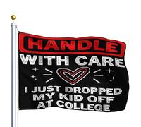 Bandiera Doppia Cucitura Bandiere Da Giardino Handle With Care I Just Dropped My Little Angel Off Classica Bandierine Della Decorazione Per Esterno Celebrazione Decorazione 90X150Cm