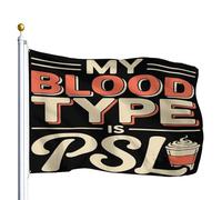 Bandiera Doppia Cucitura Bandiere Da Giardino Pumpkin Sp Is My Blood Type Funny Halloween Vampire Durevole Flag Per Interno Esterno Decorazione 90X150Cm