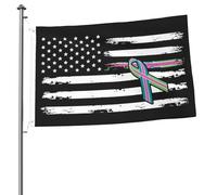 Bandiera Doppia Cucitura, Fuck Metastatic Breast Cancer Awareness American Colori Vivaci Bandiere Per Interno Ristoranti Bandierine 90X150Cm