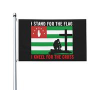Bandiera Doppia Cucitura, I Stand For The Abkhazia Flag And I Kneel For The Cross Colori Vivaci Bandiere Da Giardino Per Interno Balcone Flag 90X150Cm