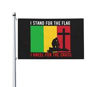Bandiera Doppia Cucitura, I Stand For The Mali Flag And I Kneel For The Cross Resistente Alle Intemperie Bandiere Da Giardino Per All'Aperto Ristoranti Flag 90X150Cm