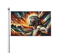 Bandiera Doppia Cucitura, Jesus Religion Faith Poliestere Bandiere Per Decorazione Giardino Bandierine 90X150Cm