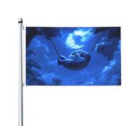 Bandiera double-face con elfi sotto il cielo notturno, 9 x 1,5 m, resistente, per esterni e giardino, perfetta per camera da letto e giardino