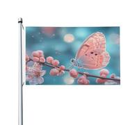 Bandiera double-face con farfalla della primavera, 9 x 1,5 m, striscione resistente per decorazioni da esterno e giardino, stampa su entrambi i lati, facile da installare
