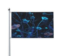 Bandiera double-face con fiori che sbocciano nel buio, 9 x 1,5 m, resistente, per esterni e giardino, perfetta per camera da letto e giardino