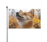 Bandiera double-face con il cane che guarda il cielo, 9 x 1,5 m, resistente, per esterni e giardino, perfetta per camera da letto e giardino