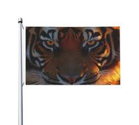 Bandiera double-face con scritta "The anger of the tiger", 0,9 x 1,5 m, resistente per decorazioni da esterno e giardino, stampa su entrambi i lati, facile da installare