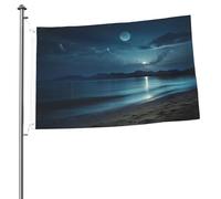 Bandiera double-face con scritta "The Seaside at Night", 2 x 3, resistente e decorativo, ideale per giardino, camera da letto e decorazione per feste