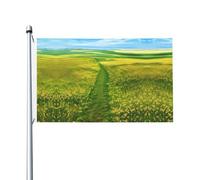 Bandiera double-face con stampa di sentieri prati, 0,9 x 1,5 m, adatta per uso interno ed esterno, decorazione per feste/eventi/casa (senza poleless)