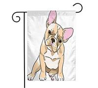 Bandiera Drawing French Doggy Funny Dog Bulldog Companion Happy Isolated Animals Wildlife Drawn Friend Hand Tessuto Da Esterno Bandiera Della Brezza, Per Balcone, Celebrazioni, 30x45cm