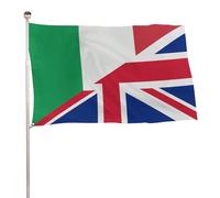 Bandiera Durevole Bandiere Da Giardino Italy And The United Kingdom Resistente Allo Scolorimento Striscioni Di Bunting Per Celebrazione Conferenza Decorazione 90X150Cm