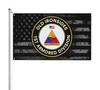 Bandiera Durevole Bandiere Da Giardino Us Army 1St Armored Division Patch Old Ironsides97 Classica Striscioni Di Bunting Per Conferenza Ristoranti Balcone 90X150Cm