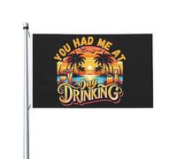 Bandiera Durevole Bandiere You Had Me At Day Drinking Palm Trees Sunset Resistente Allo Scolorimento Bandierine Della Decorazione Per Balcone Conferenza Bar 90X150Cm