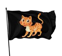 Bandiera durevole carino gattino felice espressione 3x5 FT Banner esterno decorazione interna poliestere 3x5 Ft