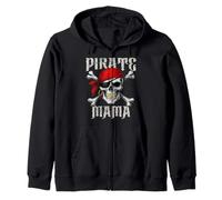 Bandiera e Teschio a Croce della Mamma Pirata Jolly Roger per Halloween Felpa con Cappuccio