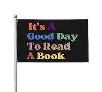 Bandiera "È una buona giornata per leggere un libro" 3x5 Bandiera "È una buona giornata per leggere un libro" 9,1 x 1,5 m Banner decorativo per esterni Bandiera standard da appendere all'esterno per