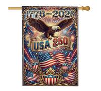 Bandiera Eagle Patriotic Fireworks Summer Red Bandiere Da Giardino Personalizzata Rinforzo Bandierine Per All'Aperto Ristoranti Balcone 70X102Cm