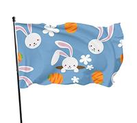 Bandiera Easter Cute Bunny Decor Bannière Doppie Cuciture Garden Flag Per Activités Sportives Conferenza Esterno 90X150Cm