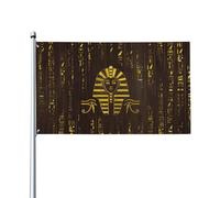 Bandiera egizia con occhi dorati e geroglifici del dio dell'Egitto, 3x5 piedi, decorazione per prato, bandiera iconica