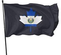 Bandiera El Salvador Canada Foglia d'acero Bandiera alla moda 3x5 Ft Stampa su un lato Striscione bandiera della famiglia di benvenuto